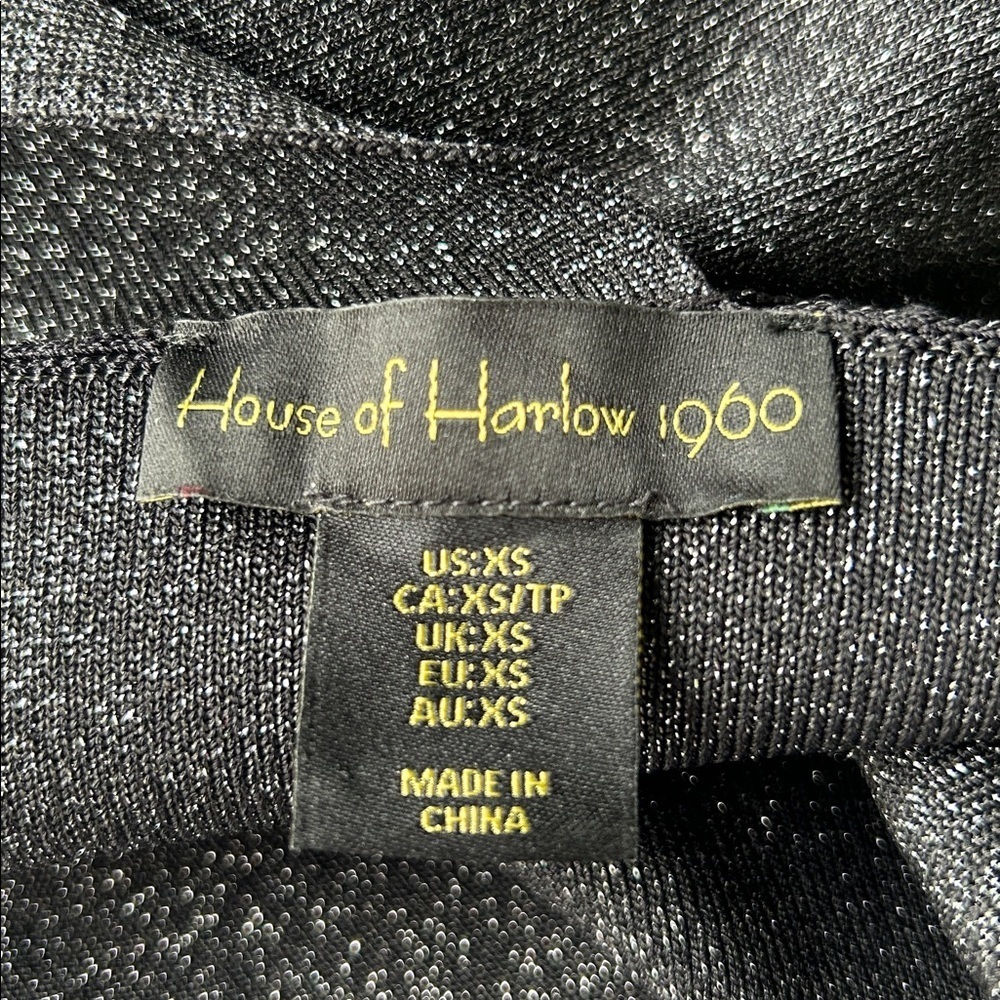 House of Harlow Black Sparkly Lurex Bodycon Dress Excellent Size XS - Picture 6 of 10